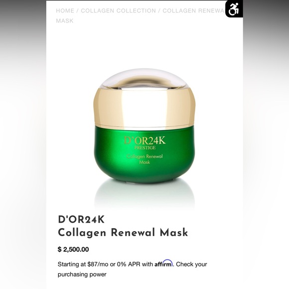 D’OR24K PRESTIGE COLLAGEN RENEWAL MASK FULL SIZE NEW LUXURY SKIN CARE HYDRATION - Picture 5 of 17